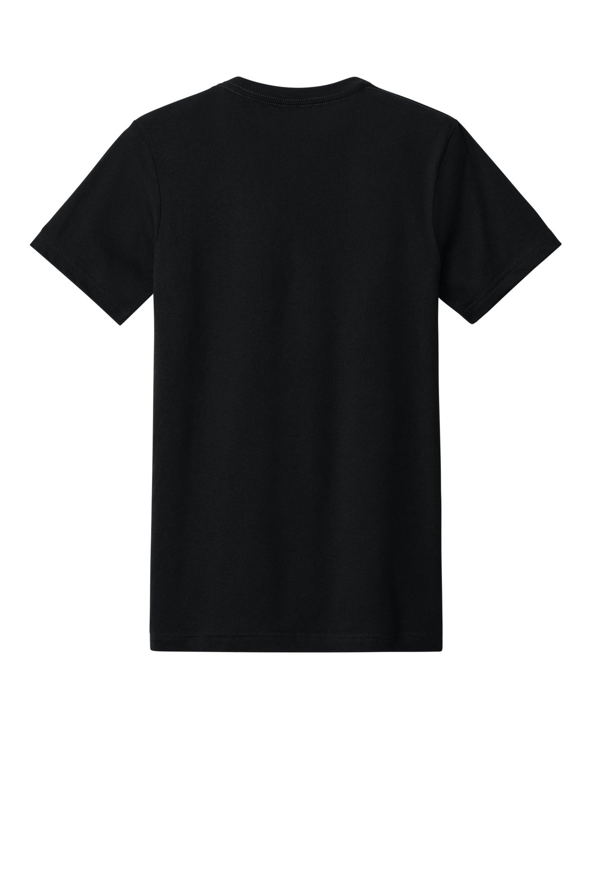 BELLA+CANVAS Unisex Heather CVC V-Neck Tee - Solid Black Blend - flat back
