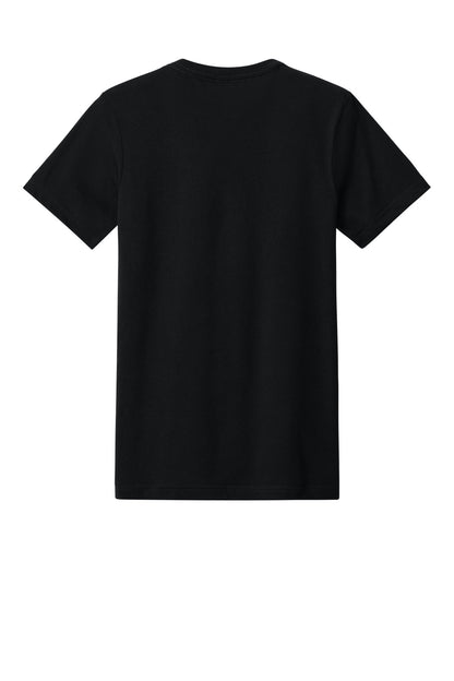 BELLA+CANVAS Unisex Heather CVC V-Neck Tee - Solid Black Blend - flat back
