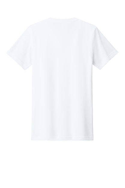 BELLA+CANVAS Unisex Heather CVC V-Neck Tee - Solid White Blend - flat back
