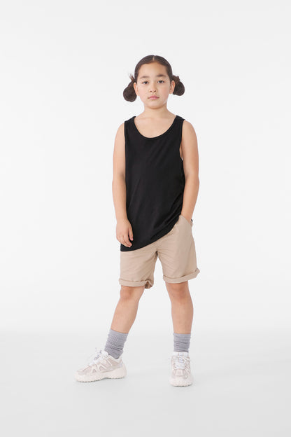 BELLA+CANVAS Youth Jersey Tank - Black - front
