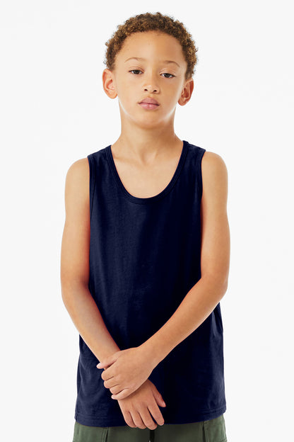 BELLA+CANVAS Youth Jersey Tank - Navy - front