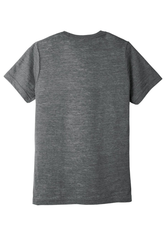 BELLA+CANVAS Unisex Poly-Cotton Short Sleeve Tee - Asphalt Slub - flat back