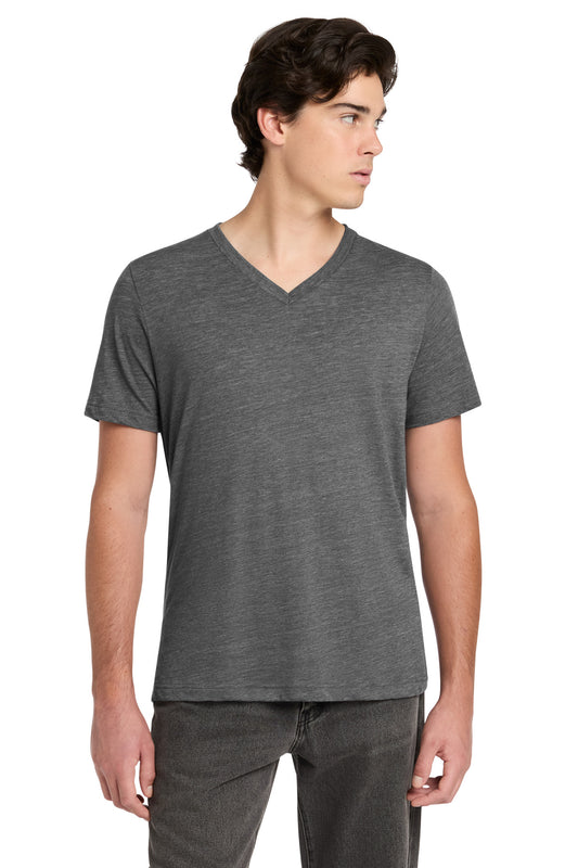 BELLA+CANVAS Unisex Textured Jersey V-Neck Tee - Asphalt Slub - front