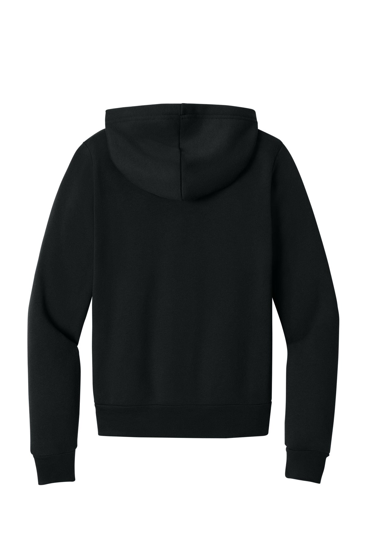 BELLA+CANVAS Youth Sponge Fleece Full-Zip Hooded Sweatshirt - Black - flat back