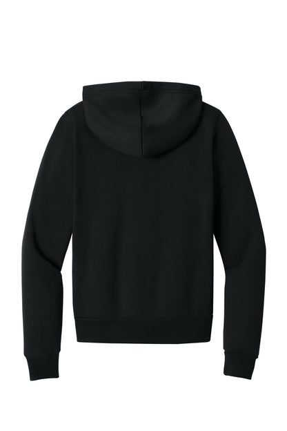 BELLA+CANVAS Youth Sponge Fleece Full-Zip Hooded Sweatshirt - Black - flat back