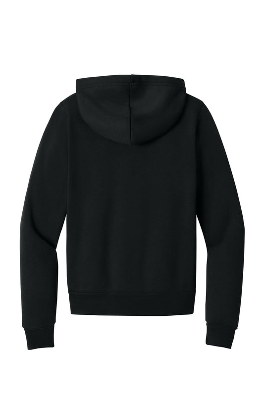 BELLA+CANVAS Youth Sponge Fleece Full-Zip Hooded Sweatshirt - Black - flat back