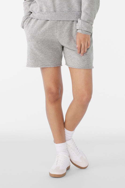 BELLA+CANVAS Women's Cutoff Sweatshort - Athletic Heather - front