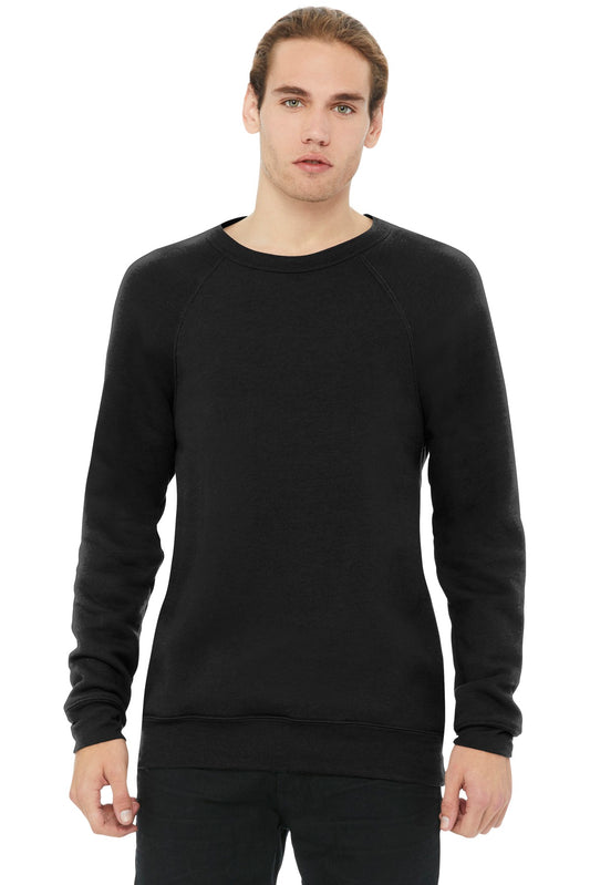 BELLA+CANVAS Unisex Sponge Fleece Raglan Sweatshirt - Black - front