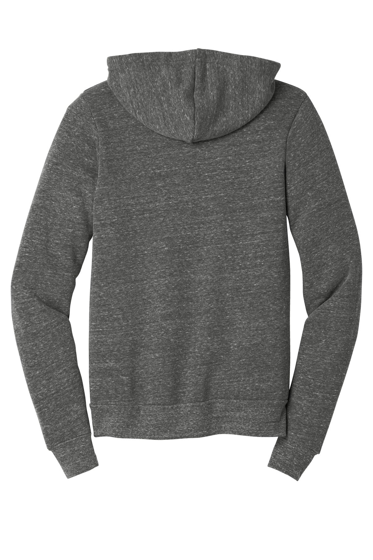 BELLA+CANVAS Unisex Triblend Sponge Fleece Full-Zip Hoodie - Grey Triblend - flat back