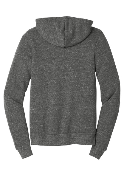 BELLA+CANVAS Unisex Triblend Sponge Fleece Full-Zip Hoodie - Grey Triblend - flat back