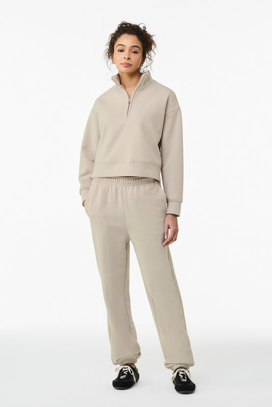 BELLA+CANVAS Women's 10-Ounce 1/2-Zip Pullover - Dust - front