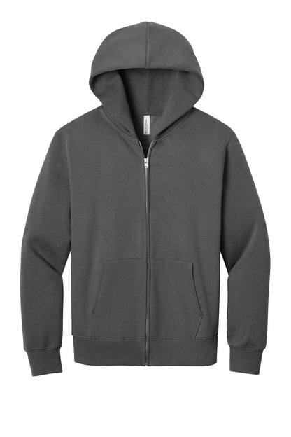 BELLA+CANVAS Unisex 10-Ounce Heavyweight Full-Zip Hooded Sweatshirt - Asphalt - front