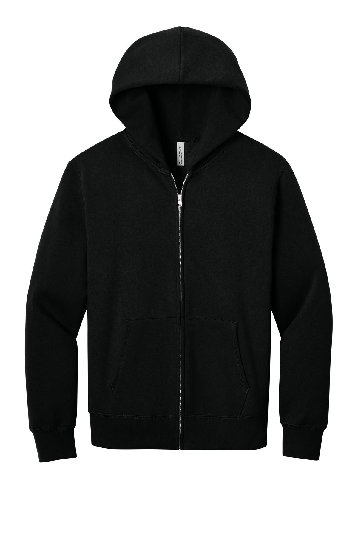 BELLA+CANVAS Unisex 10-Ounce Heavyweight Full-Zip Hooded Sweatshirt - Black - front