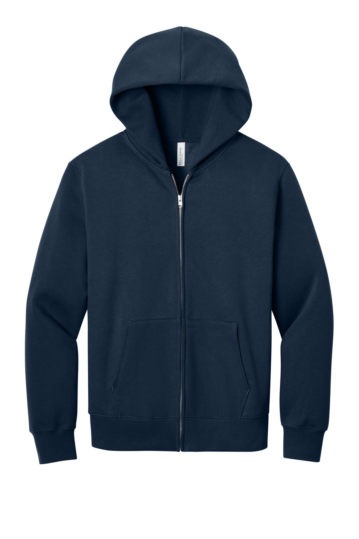 BELLA+CANVAS Unisex 10-Ounce Heavyweight Full-Zip Hooded Sweatshirt - Navy - front