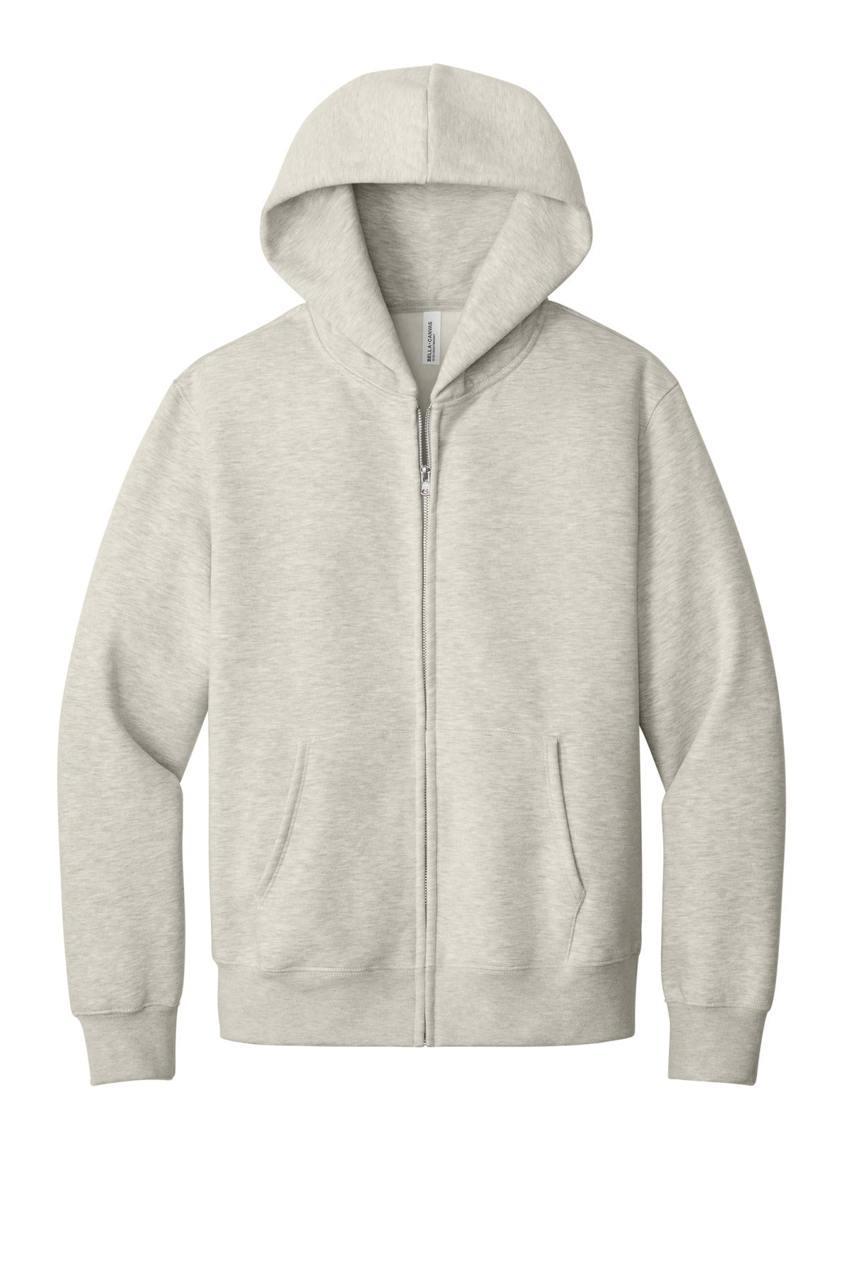 BELLA+CANVAS Unisex 10-Ounce Heavyweight Full-Zip Hooded Sweatshirt - Vintage Heather Grey - front