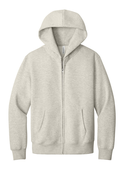 BELLA+CANVAS Unisex 10-Ounce Heavyweight Full-Zip Hooded Sweatshirt - Vintage Heather Grey - front