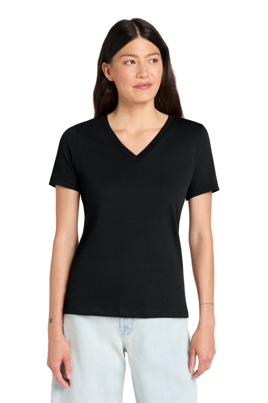 BELLA+CANVAS Women's Relaxed Jersey Short Sleeve V-Neck Tee - Black - front