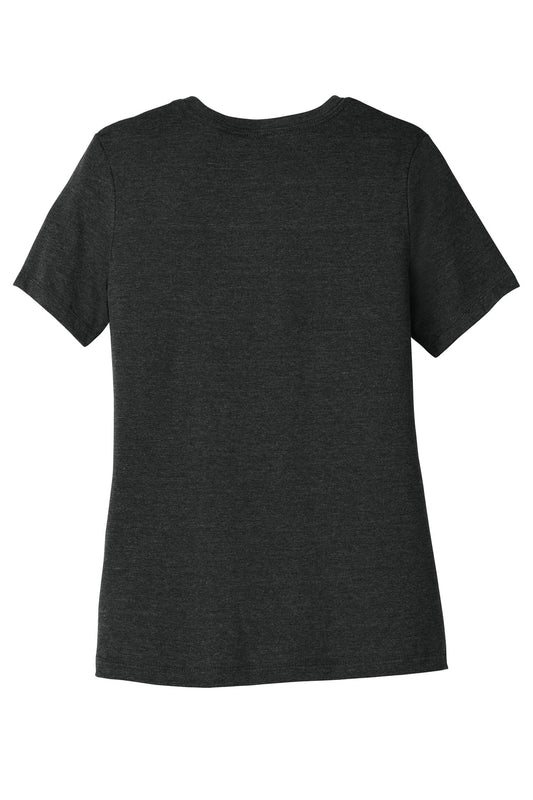 BELLA+CANVAS Women's Relaxed Triblend Tee - Charcoal-Black Triblend - flat back