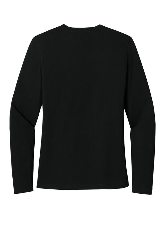BELLA+CANVAS Women's Jersey Long Sleeve Tee - Black - flat back