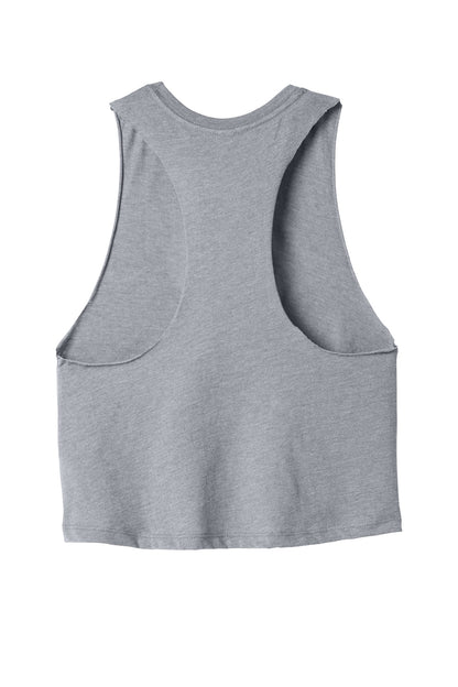 BELLA+CANVAS Women's Racerback Cropped Tank - Athletic Heather - flat back