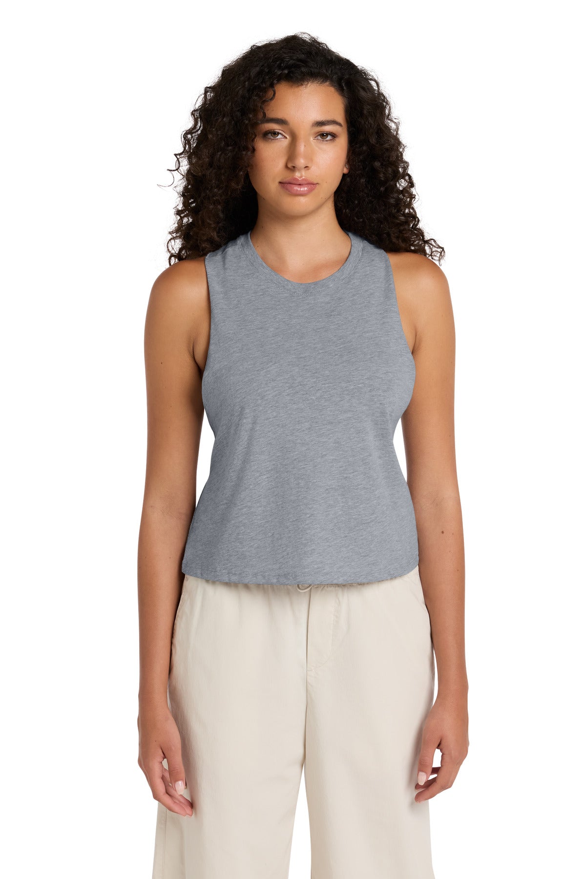 BELLA+CANVAS Women's Racerback Cropped Tank - Athletic Heather - front