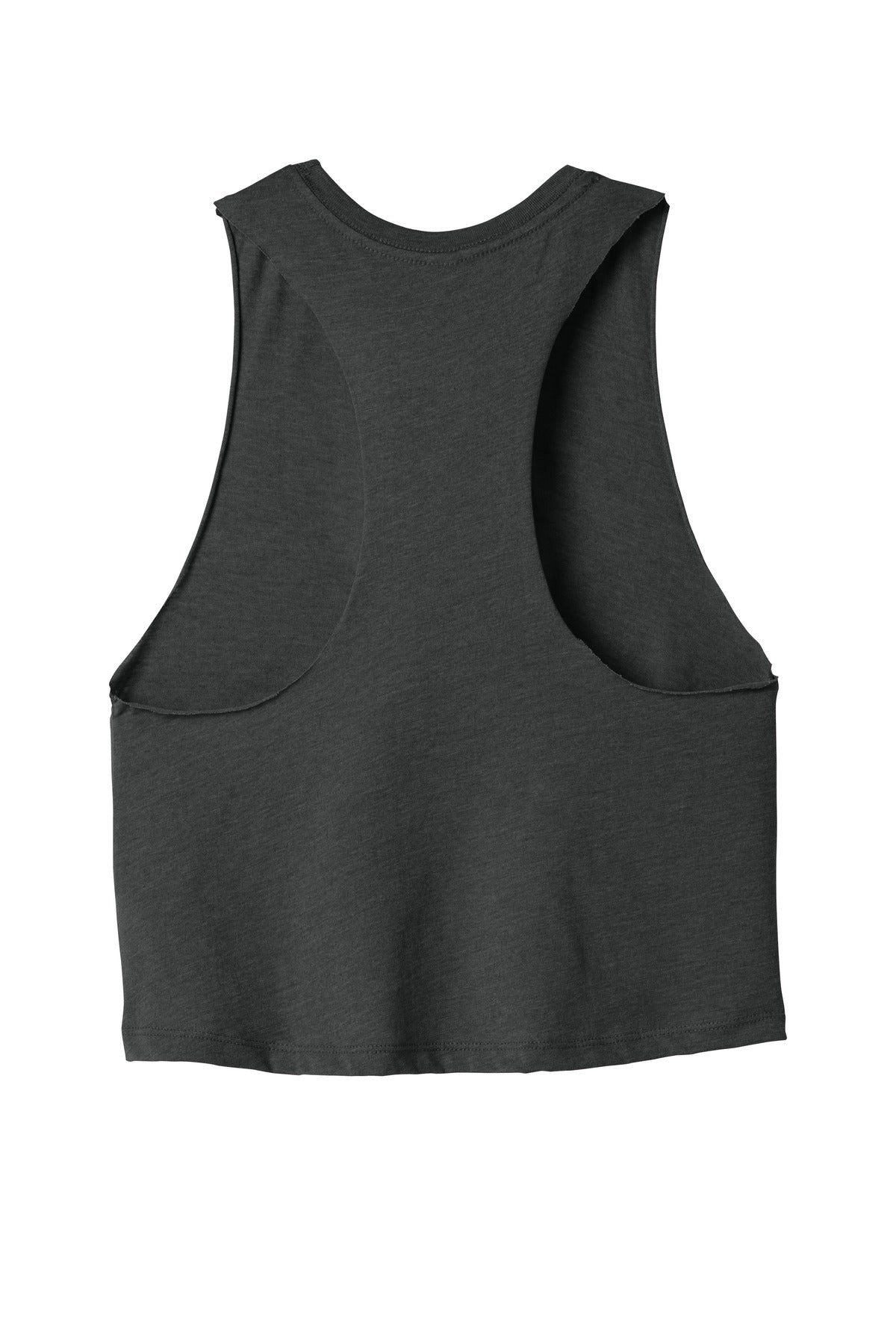 BELLA+CANVAS Women's Racerback Cropped Tank - Dark Grey Heather - flat back