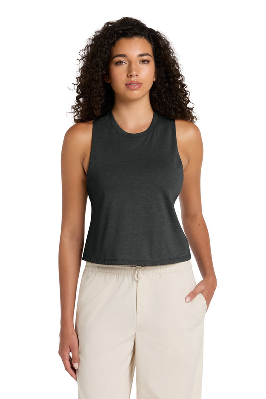 BELLA+CANVAS Women's Racerback Cropped Tank - Dark Grey Heather - front
