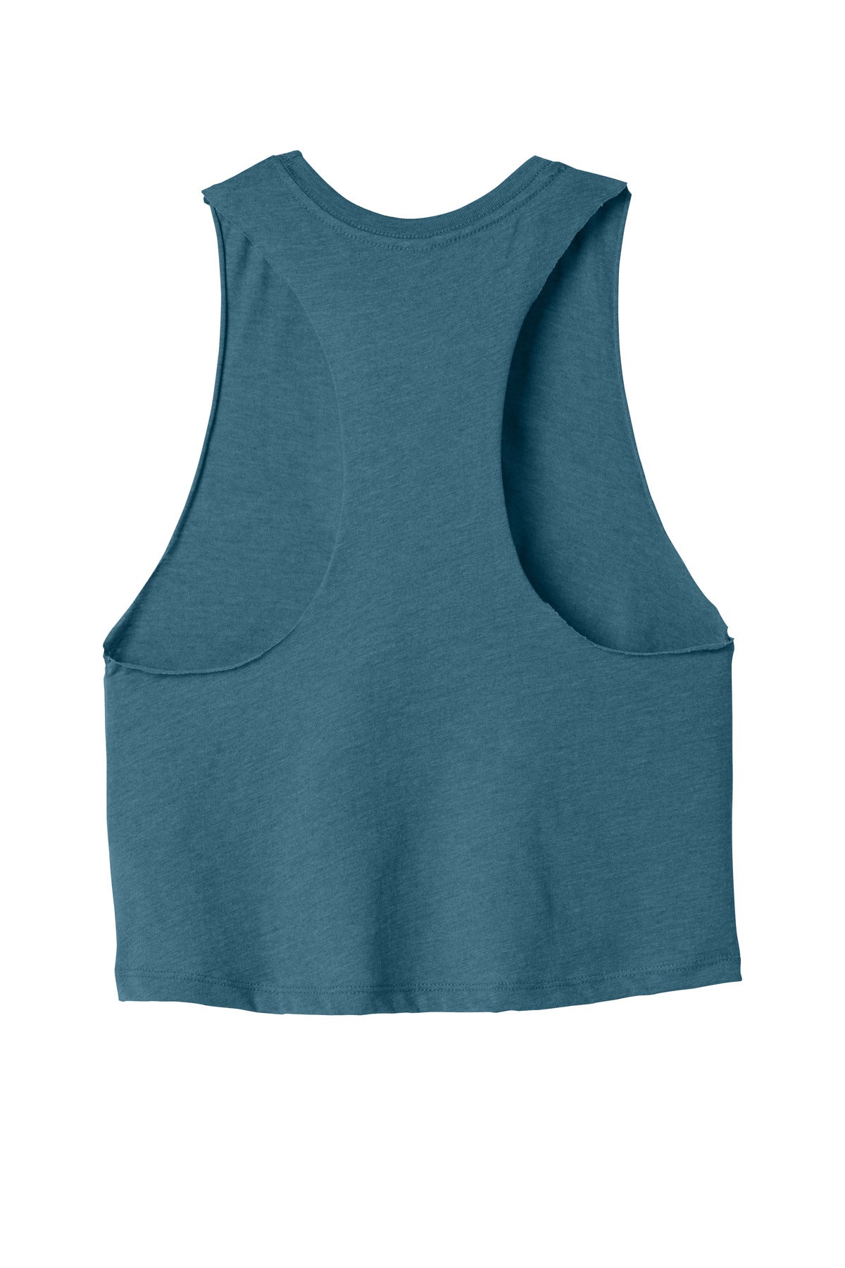 BELLA+CANVAS Women's Racerback Cropped Tank - Heather Deep Teal - flat back