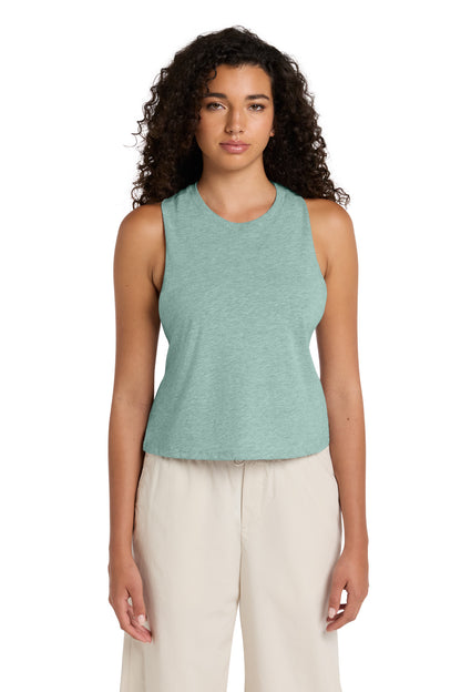 BELLA+CANVAS Women's Racerback Cropped Tank - Heather Dusty Blue - front