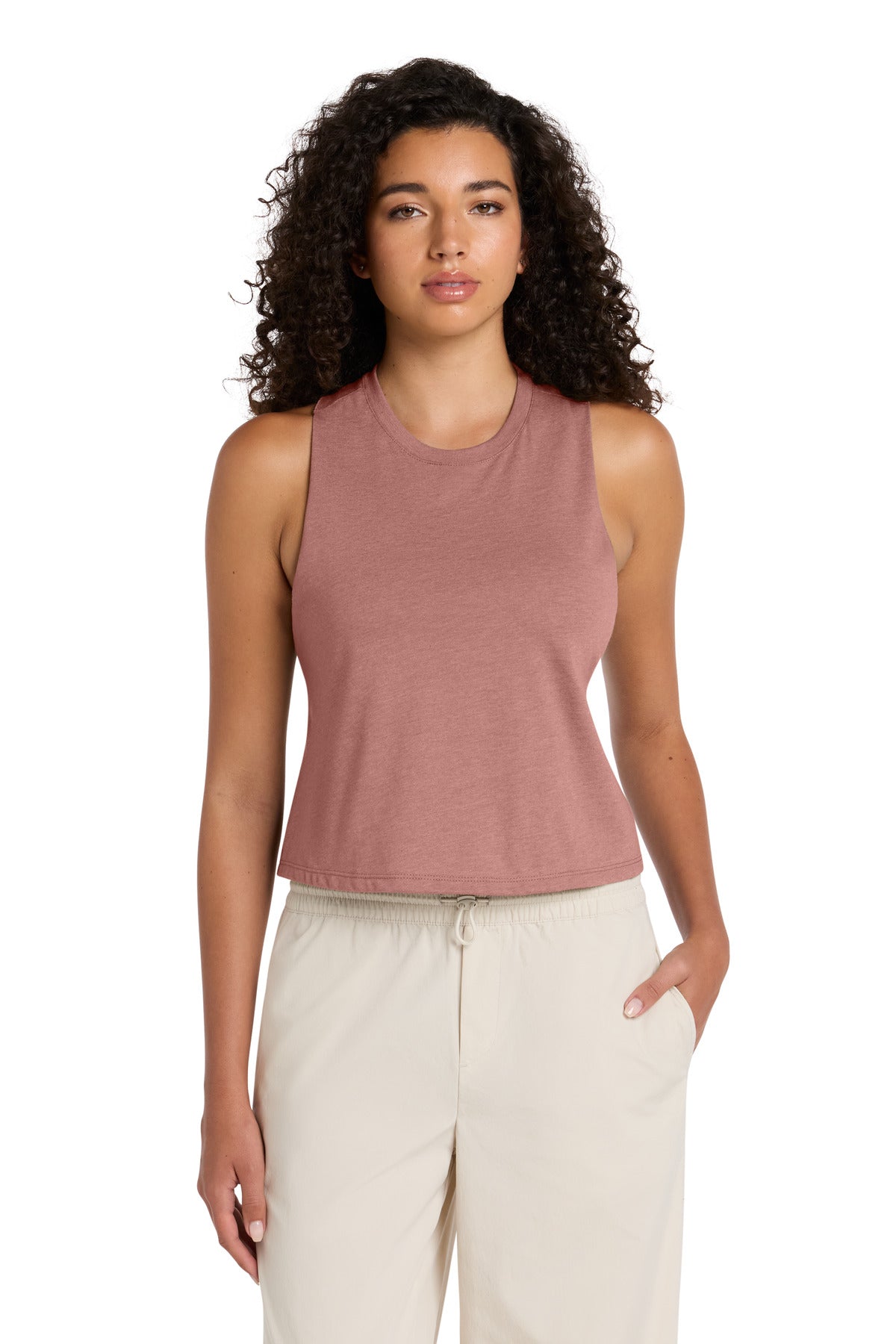 BELLA+CANVAS Women's Racerback Cropped Tank - Heather Mauve - front