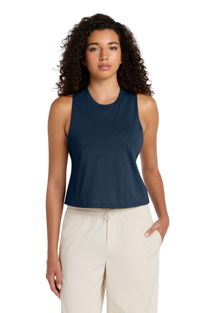 BELLA+CANVAS Women's Racerback Cropped Tank - Heather Navy - front
