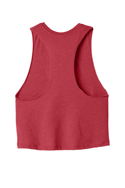 BELLA+CANVAS Women's Racerback Cropped Tank - Heather Red - flat back