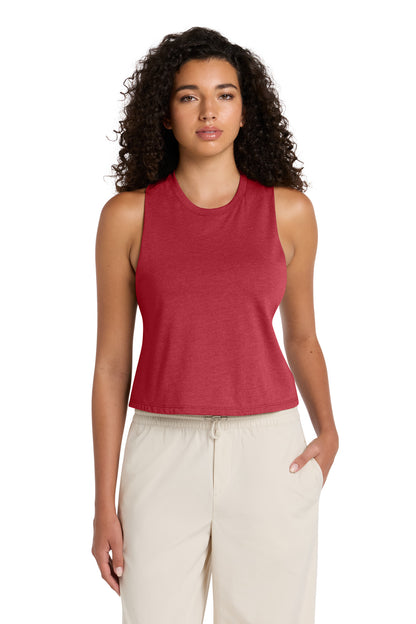 BELLA+CANVAS Women's Racerback Cropped Tank - Heather Red - front