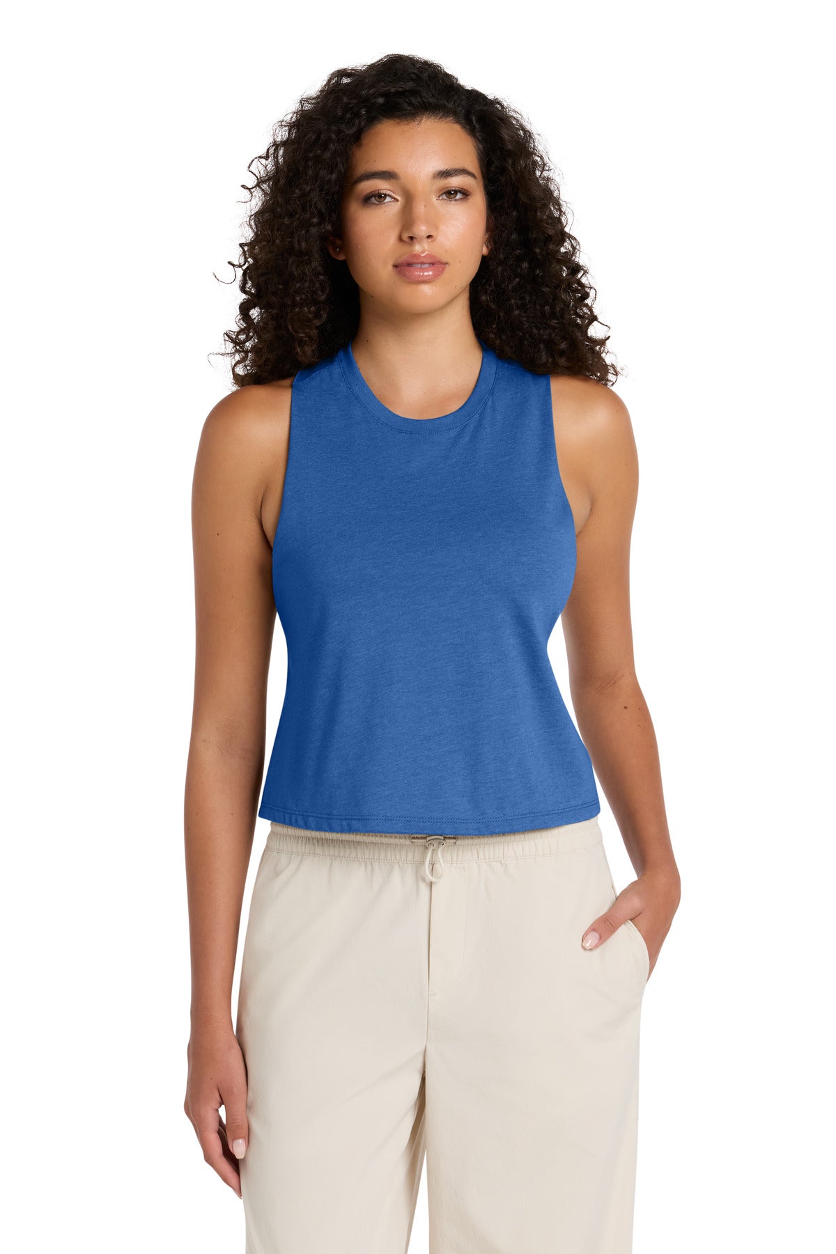 BELLA+CANVAS Women's Racerback Cropped Tank - Heather True Royal - front