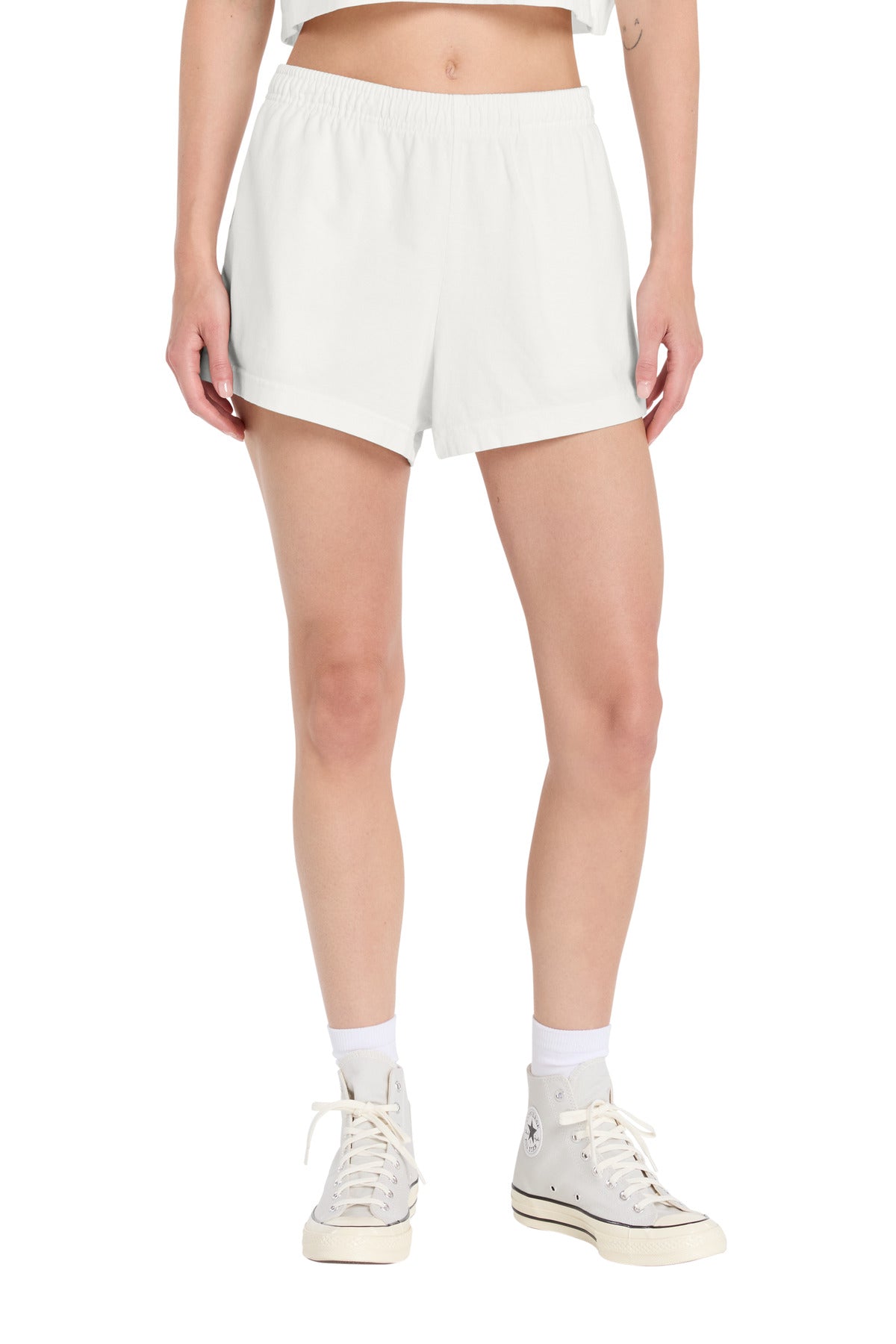 BELLA+CANVAS Women's Heavyweight Garment-Dyed Short - Vintage White - front
