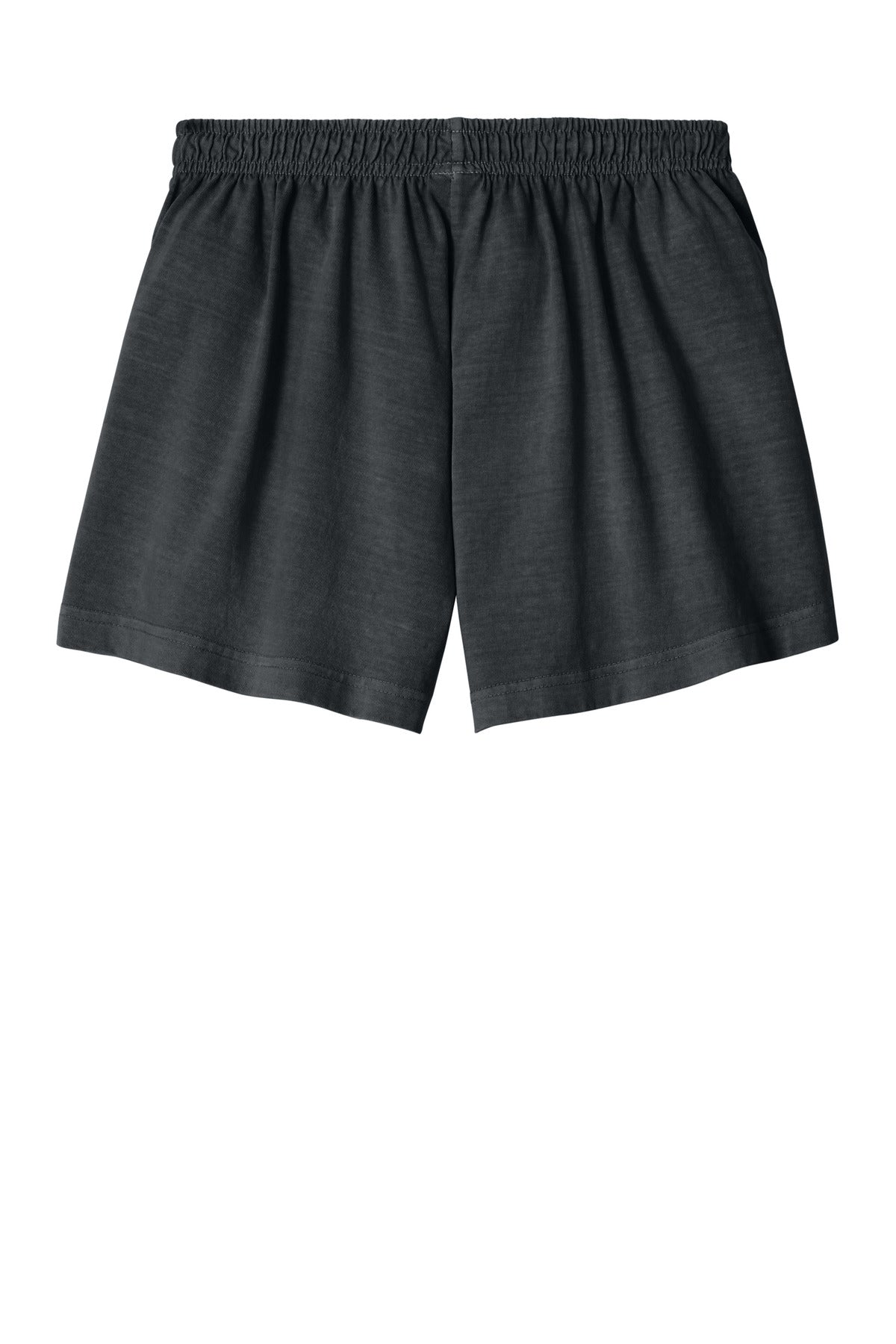 BELLA+CANVAS Women's Heavyweight Garment-Dyed Short - Washed Black - flat back