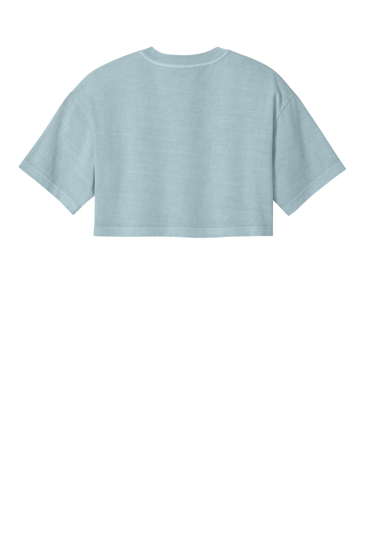 BELLA+CANVAS Women's Heavyweight Garment-Dyed Cropped Tee - Light Washed Denim - flat back