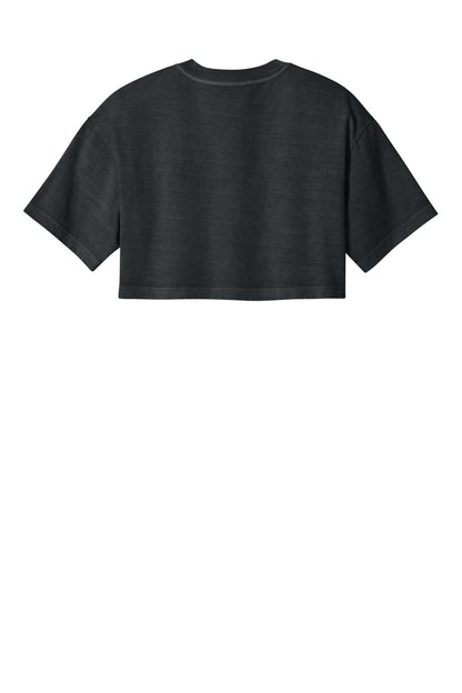 BELLA+CANVAS Women's Heavyweight Garment-Dyed Cropped Tee - Washed Black - flat back