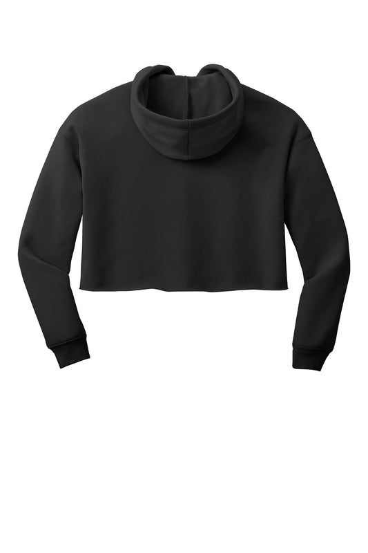 BELLA+CANVAS Women's Sponge Fleece Cropped Fleece Hoodie - Black - flat back