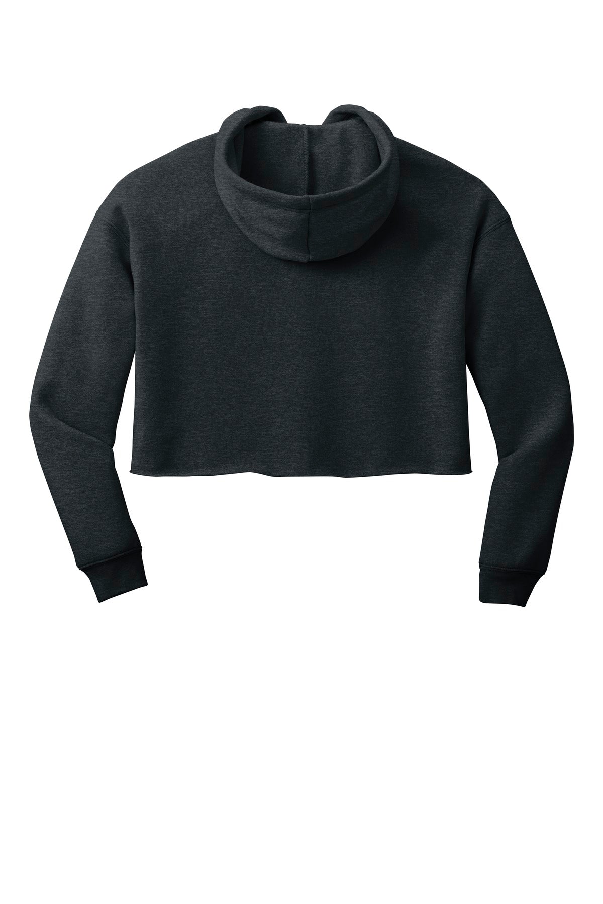 BELLA+CANVAS Women's Sponge Fleece Cropped Fleece Hoodie - Dark Grey Heather - flat back