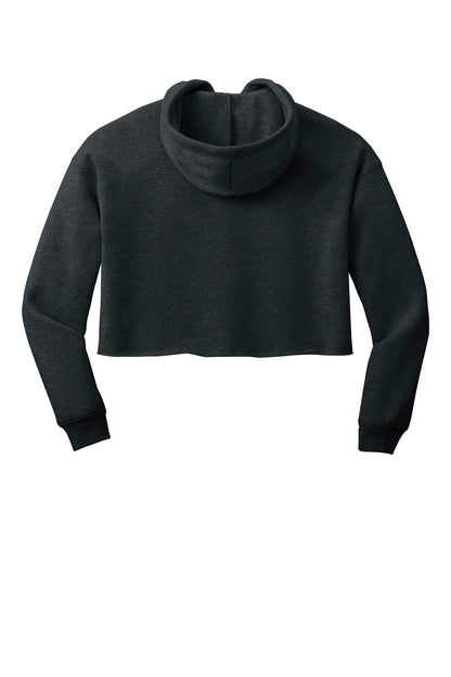 BELLA+CANVAS Women's Sponge Fleece Cropped Fleece Hoodie - Dark Grey Heather - flat back