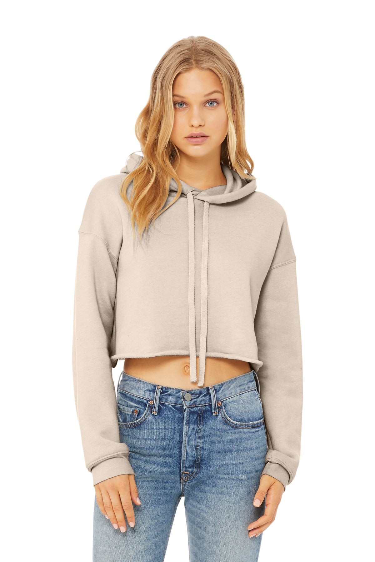 BELLA+CANVAS Women's Sponge Fleece Cropped Fleece Hoodie - Heather Dust - front