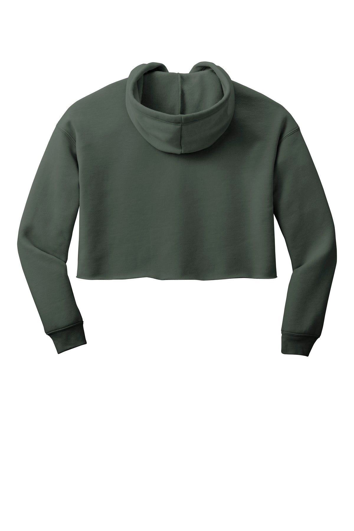 BELLA+CANVAS Women's Sponge Fleece Cropped Fleece Hoodie - Military Green - flat back