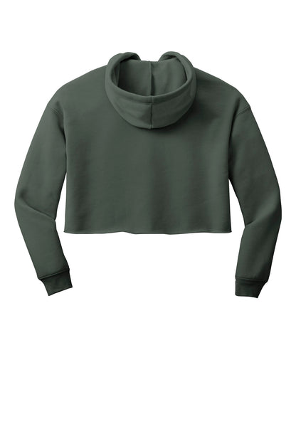 BELLA+CANVAS Women's Sponge Fleece Cropped Fleece Hoodie - Military Green - flat back