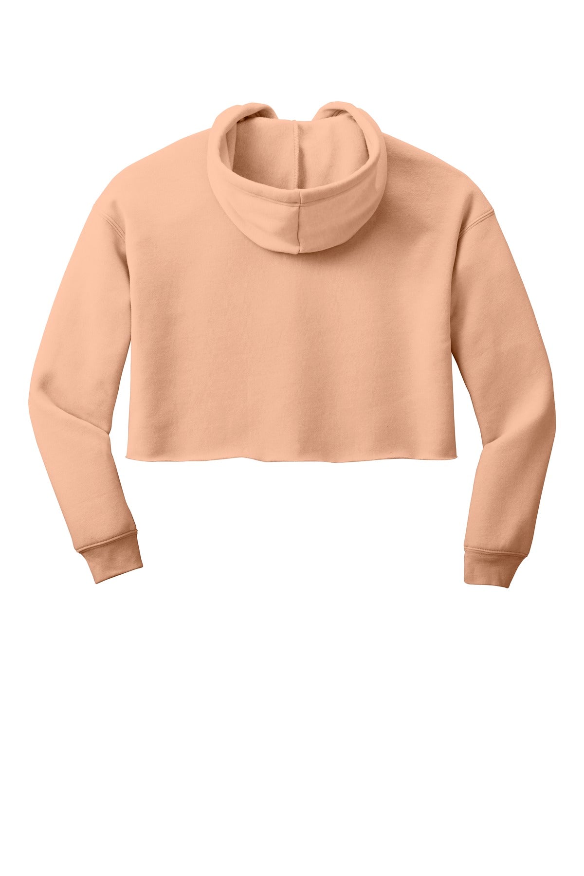 BELLA+CANVAS Women's Sponge Fleece Cropped Fleece Hoodie - Peach - flat back