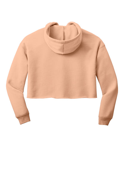 BELLA+CANVAS Women's Sponge Fleece Cropped Fleece Hoodie - Peach - flat back