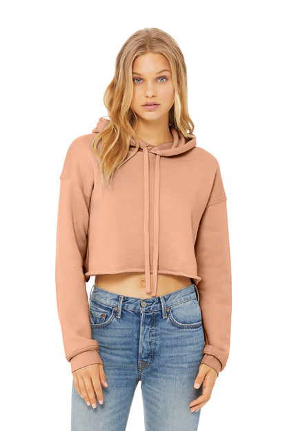 BELLA+CANVAS Women's Sponge Fleece Cropped Fleece Hoodie - Peach - front