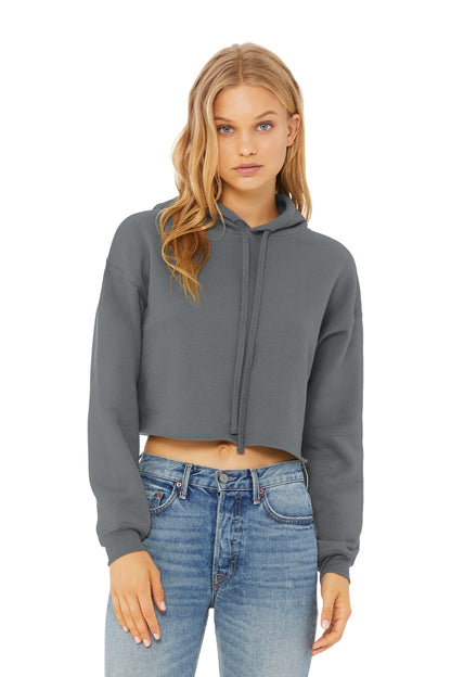 BELLA+CANVAS Women's Sponge Fleece Cropped Fleece Hoodie - Storm - front