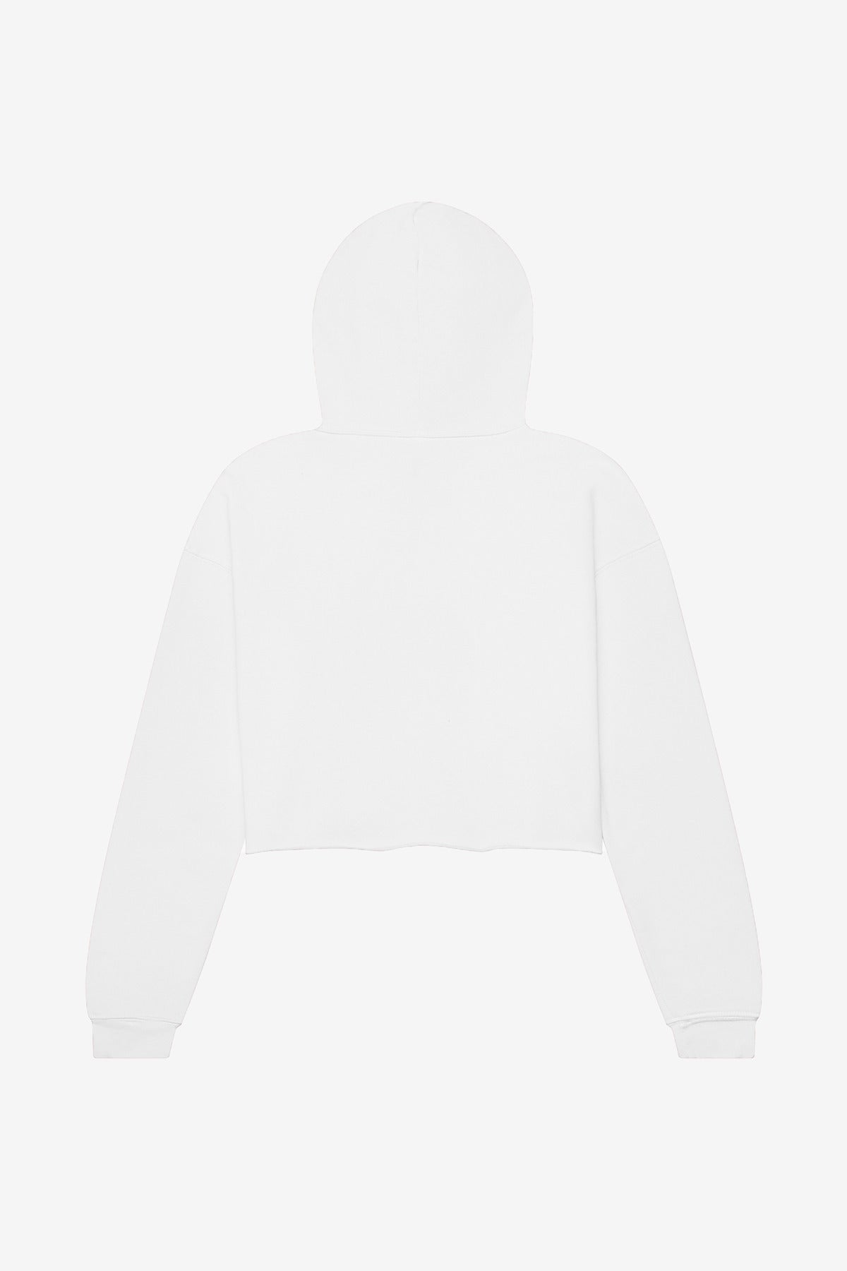 BELLA+CANVAS Women's Sponge Fleece Cropped Fleece Hoodie - White - flat back