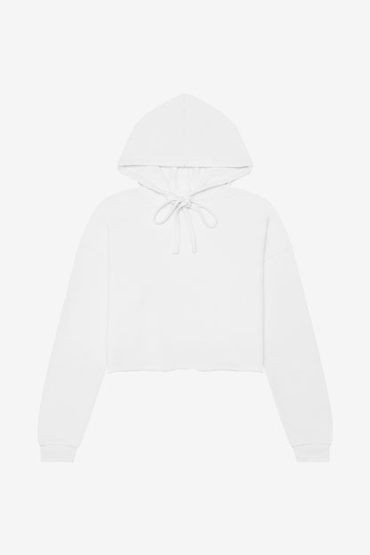 BELLA+CANVAS Women's Sponge Fleece Cropped Fleece Hoodie - White - front